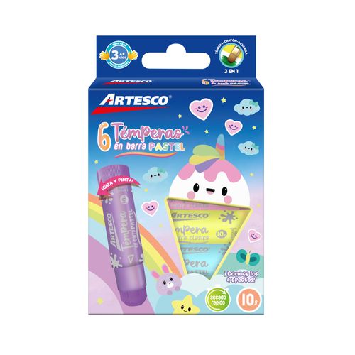 Témpera en Barra 10Gr Pastel ARTESCO x6un