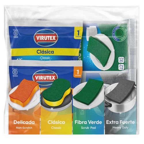 Pack Esponjas VIRUTEX x4 Unidades