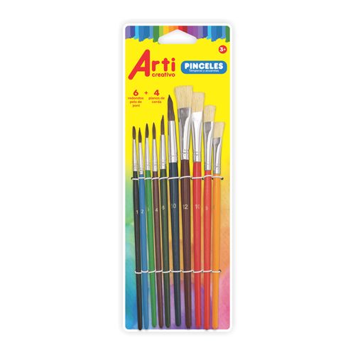 Pinceles ARTICREATIVO Mega Set Surtido x 10