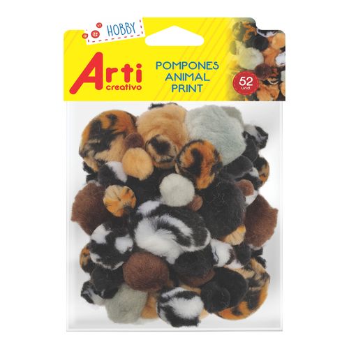 Pompones ARTICREATIVO Animal Print x 52 Pza