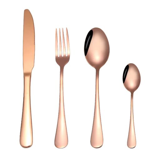 Set de Cubiertos acero inoxidable 304 Bronce 24 Piezas pulido espejo