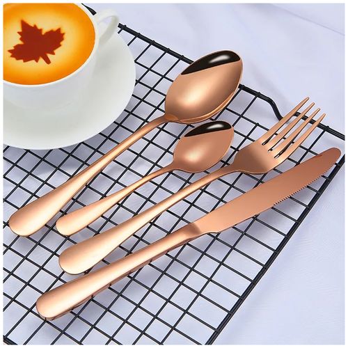 Set de Cubiertos acero inoxidable 304 Bronce 16 Piezas pulido espejo