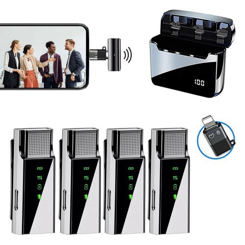 Micrófonos 4 hablantes S16S Tipo C con base de carga y adaptador Lightning