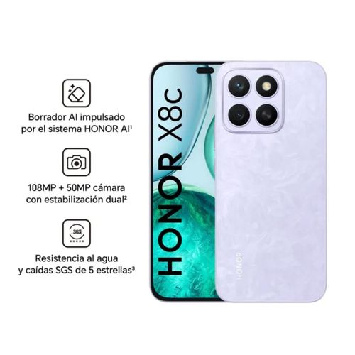 Honor Celular X8C ABR-LX3 8GB 256GB 6" Cloud Purple