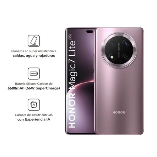 Honor Celular Magic 7 Lite 5G BRP-NX3 8GB 512GB 6" Titanium Purple