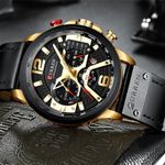 Reloj-Lujo-Hombre-CURREN-8329-Negro-Correa-Cuero-Cronografo