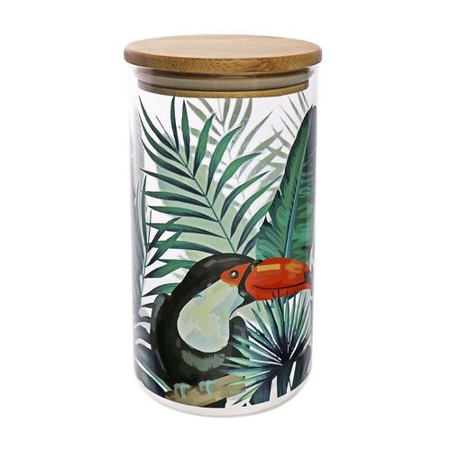 Canister de vidrio Tucán Bambu 1100ml Top Chef Orange