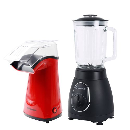 COMBO IMACO MÁQUINA POPCORN IMACO PO120R + LICUADORA 1.5L BLS5388 NEGRO