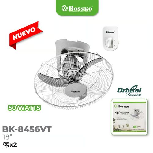 Pack 02 Ventiladores de Techo 18" BOSSKO BK 8456VT 50 watts Orbital Silencioso (JYA)