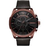 Reloj-Diesel-Mega-Chief-DZ4459-Fecha-Cronometro-Correa-de-Cuero-Negro-Acero-Bronce