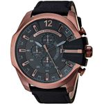 Reloj-Diesel-Mega-Chief-DZ4459-Fecha-Cronometro-Correa-de-Cuero-Negro-Acero-Bronce