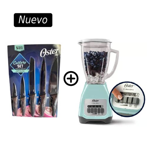 Combo Licuadora BLSTKAG-VPB + Set de Cuchillos de 5piezas GODFREY Negro