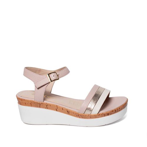 Sandalia D'orsay Casual ALE-2512 Blanco/Rosa Viale Cuero