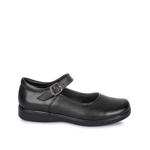 Zapato Escolar Ballerina Casual MANA-049 Negro Rabbit Cuero