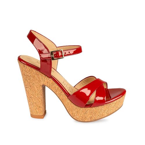 Sandalia D'orsay Casual SOFI-2507 Rojo Viale Cuero