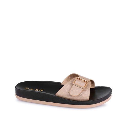 Sandalia Slide Casual ABY-2509 Champagne ADV