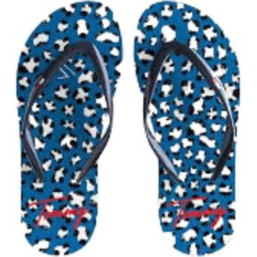 Sandalias Tommy Hilfiger Slide Para niñas Animal Print - Azul Talla XL