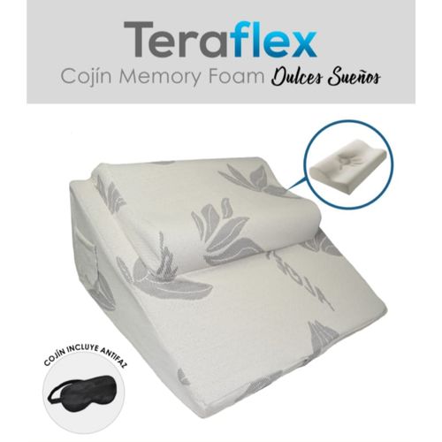 COJIN ANTIREFLUJO Y ALMOHADA MEMORY FOAM  64x60x36 CM