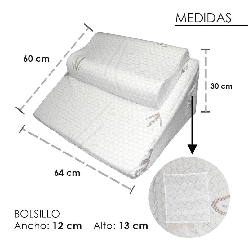COJIN-ANTIREFLUJO-Y-ALMOHADA-MEMORY-FOAM-GEL-TECH--TERAFLEX--64x60x30-CM