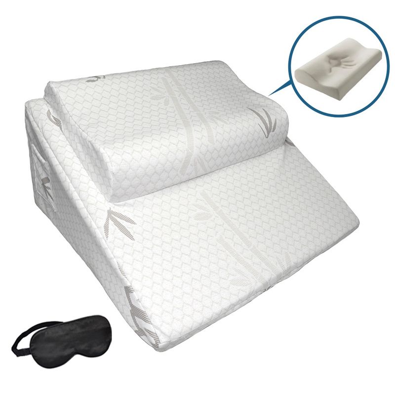 COJIN-ANTIREFLUJO-Y-ALMOHADA-MEMORY-FOAM-BAMBOO--TERAFLEX--64x60x30-CM