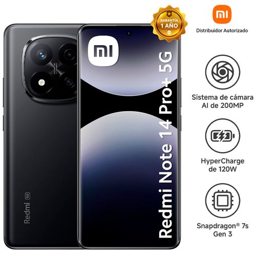 Smartphone XIAOMI REDMI NOTE 14PRO+ 6.67" 8GB 256GB 200MP Midnight Black