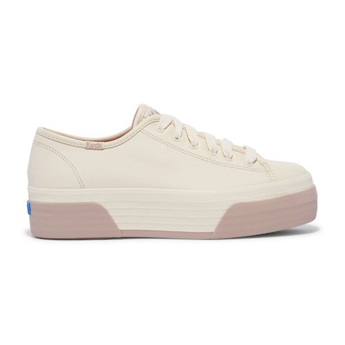 Zapatilla Para Mujer Cuero Triple Up Leather Bumper Crema Keds