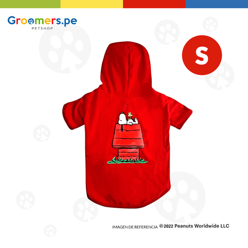 ROPA PARA PERROS - HOODIE SNOOPY DURMIENDO ROJO TALLA S