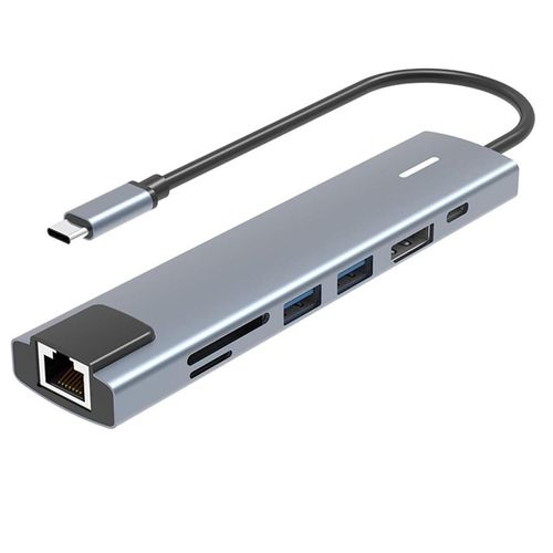 Adaptador Hub Tipo C 7 en 1 Displayport 8K 60Hz PD 100W - Multipuertos