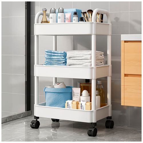 Carrito Organizador Estante 3 Niveles con Ruedas para Baño JK3