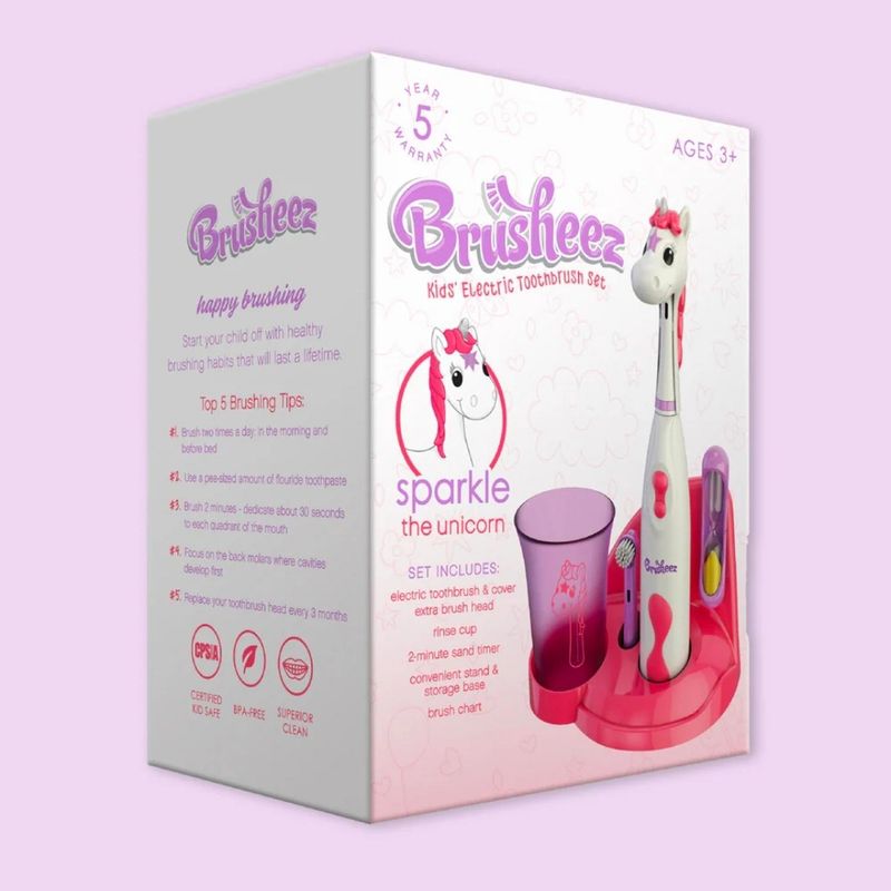 Set-Cepillo-de-Dientes-Electrico-para-niño-Brusheez---Sparkle-el-Unicornio