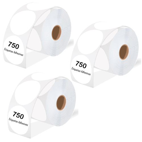 Etiqueta Termica Adhesiva Circular 5cm Pack 3 Rollos