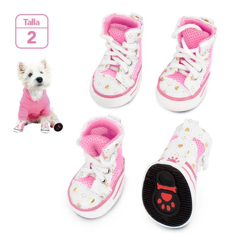 Zapatos para Perros Mascotas Antideslizante Rosado Talla 2 JJ3