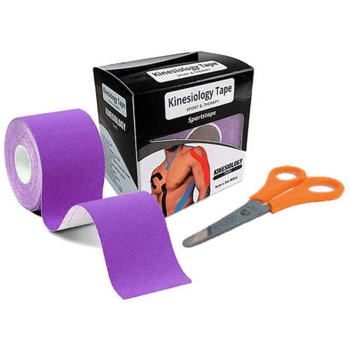 CINTA KINESIOLÓGICA TAPE 5CM X 5M MÁS TIJERA LILA