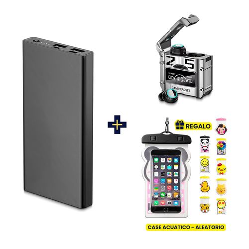 COMBO BATERIA DE 10MIL  AUDIFONOSM25 Y CASE ACUATICO