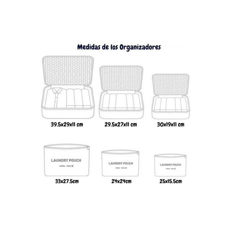 Set-Organizadores-de-Maleta-Bolsas-Impermeable-para-Viaje-6PCS-Negro