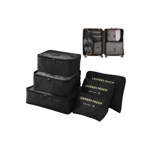 Set Organizadores de Maleta Bolsas Impermeable para Viaje 6PCS Negro