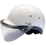 Casco-de-moto-Tipo-policia-en-Blanco-con-visor-claro---Talla-STANDAR