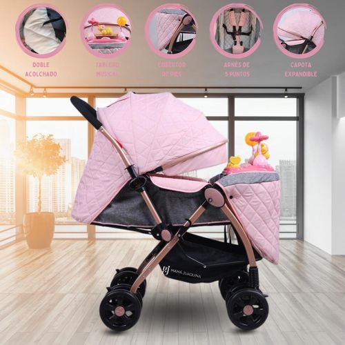 COCHE CUNA MUSICAL DE LUJO «SUMMER DREAM» EDICIÓN LIMITADA ROSADO