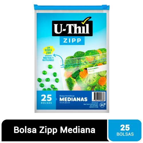 Bolsas conservadoras U-THIL Medianas herméticas Paquete 25Un