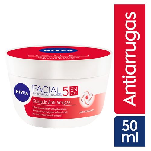 Crema Facial Cuidado Antiarrugas Nivea - Pote 50 ML