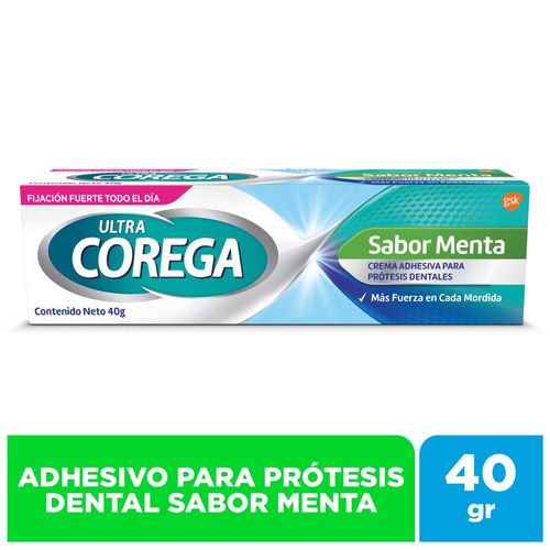 Crema Adhesiva Corega Sabor Menta - Tubo 40 G