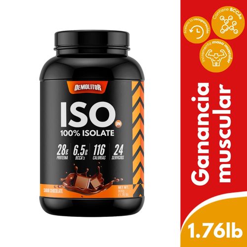 Demolitor ISO 100% Proteina aislada de suero sabor chocolate 800 g