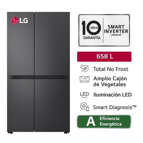 Refrigeradora LG 658L Side by Side GS66BPM Negro Mate