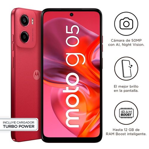 Celular Motorola G05 6.67" 4GB RAM 128GB Rojo