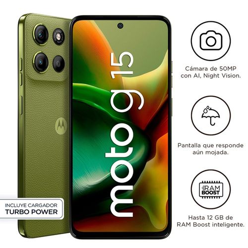 Celular Motorola G15 6.72" 4GB RAM 256GB Verde