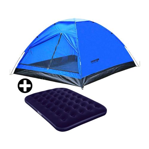 COMBO Carpa para 4 personas Ligera Dome Pack Orange + Colchón inflable 2 plazas Bestway