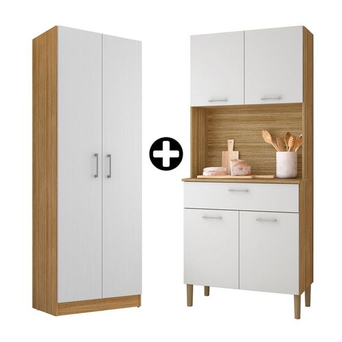 COMBO Orange: Mueble de Cocina 4 puertas Orion 74cm Kits + Mueble Despensero Orion 61cm