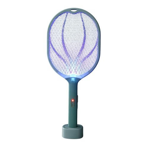 Raqueta mata insectos Westminster recargable con base LED, verde