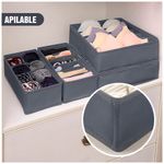 Juego-de-4-Organizadores-de-Ropa-Plegable-para-Cajon-Closet-Gris-K60