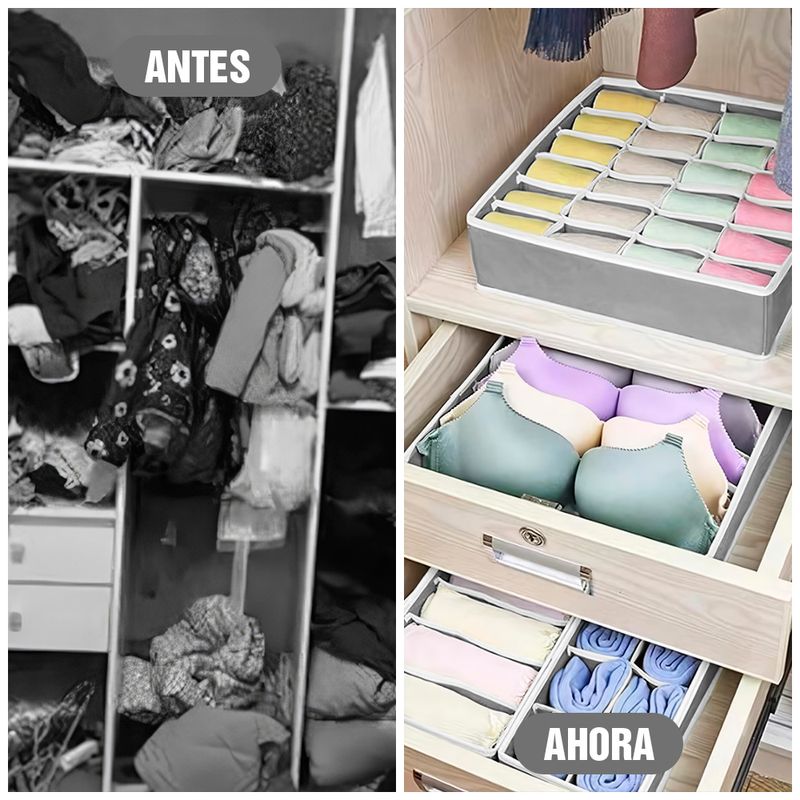 Juego-de-4-Organizadores-de-Ropa-Plegable-para-Cajon-Closet-Plomo-K60